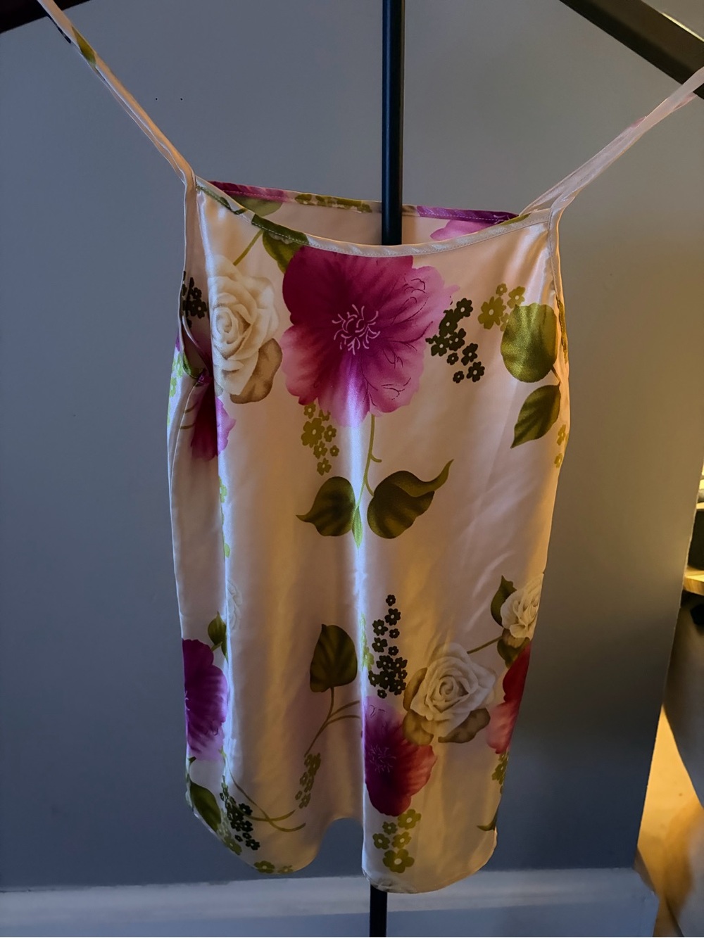 Floral Slip tank top - Pink & Green Flower Print